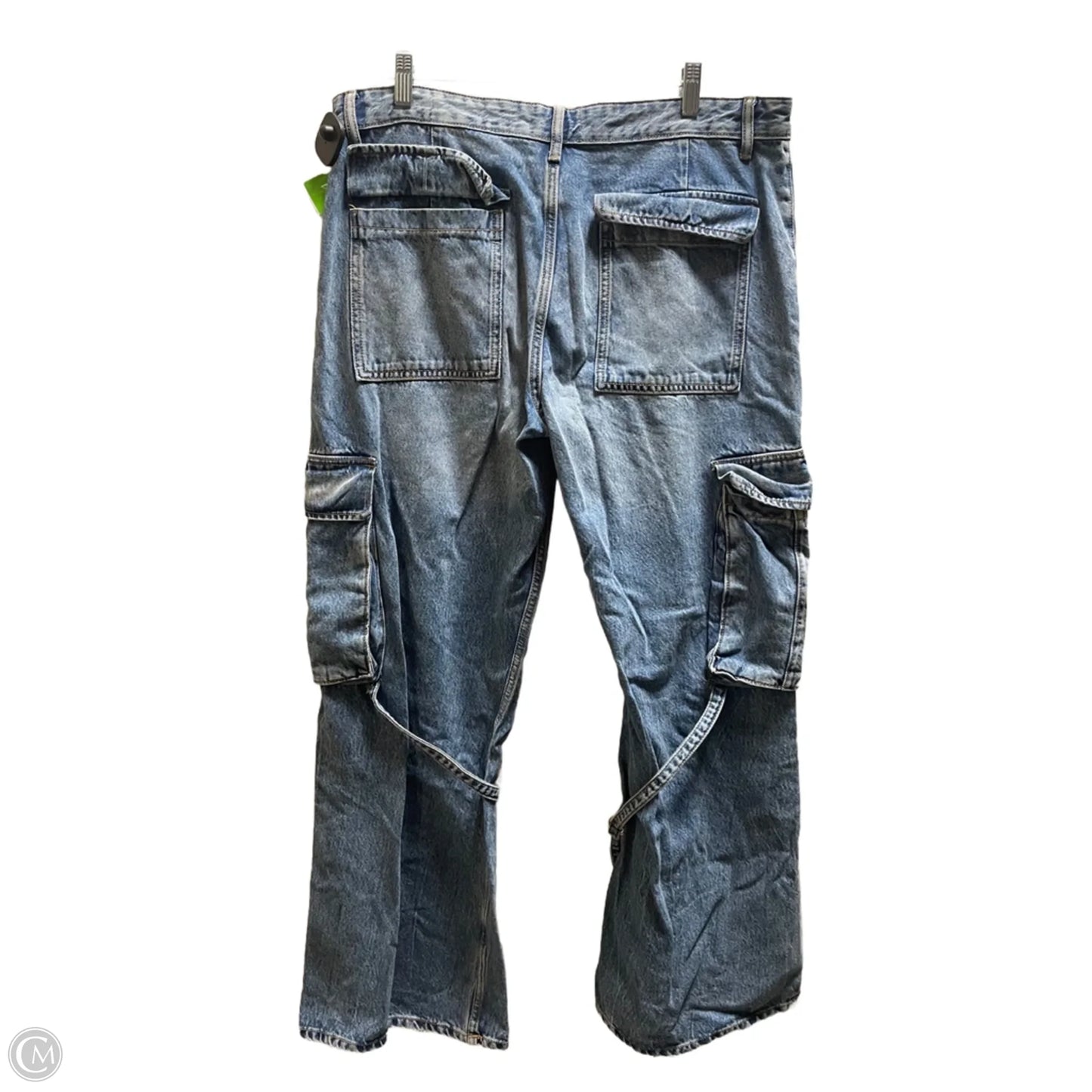 Jeans Wide Leg By Zara In Blue Denim, Size: 14