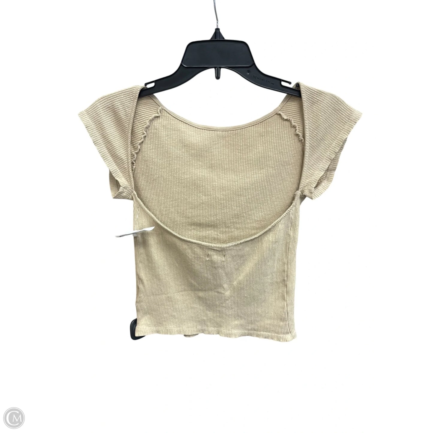 Top Short Sleeve By Aerie In Tan, Size: M