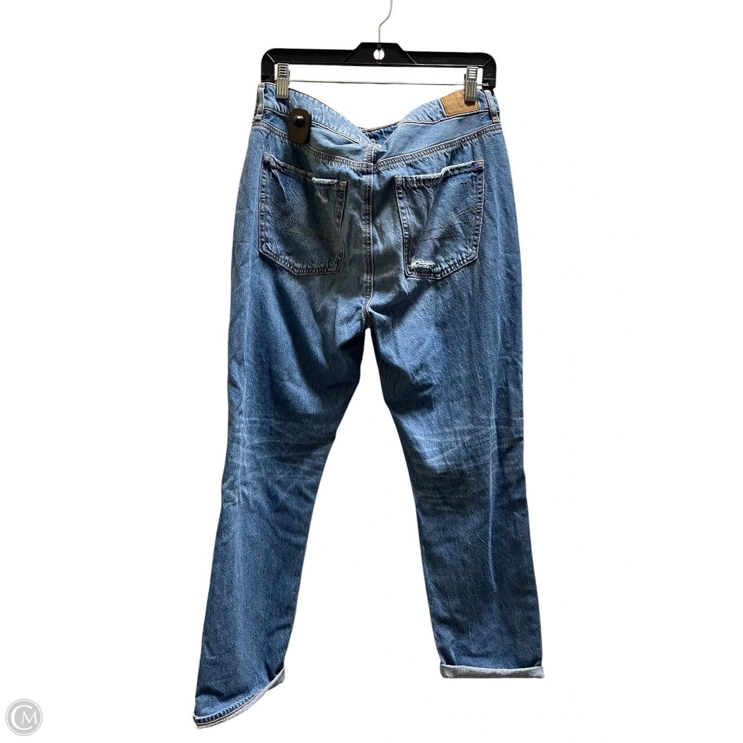 Jeans Straight By American Eagle In Blue Denim, Size: 8