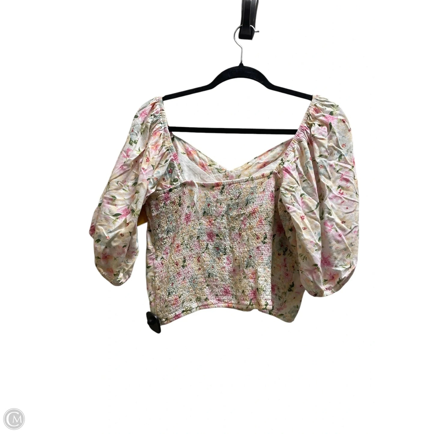 Top Short Sleeve By Abercrombie And Fitch In Floral Print, Size: Xl