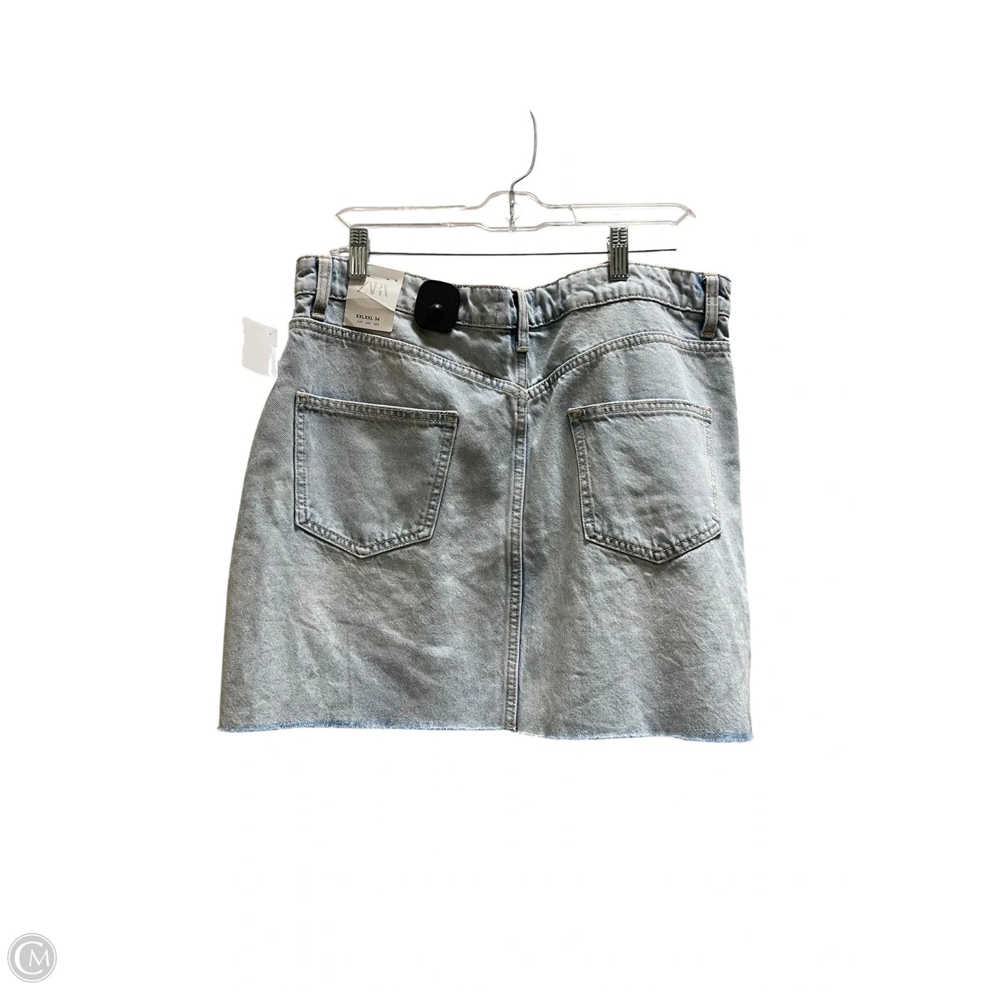 Skirt Mini & Short By Zara In Blue Denim, Size: Xxl