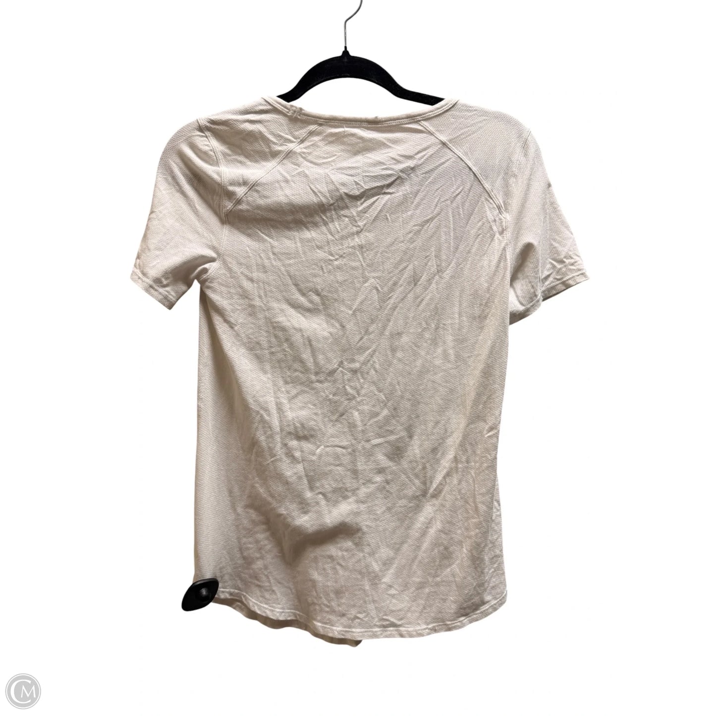 Athletic Top Short Sleeve By Lululemon In White, Size: 8