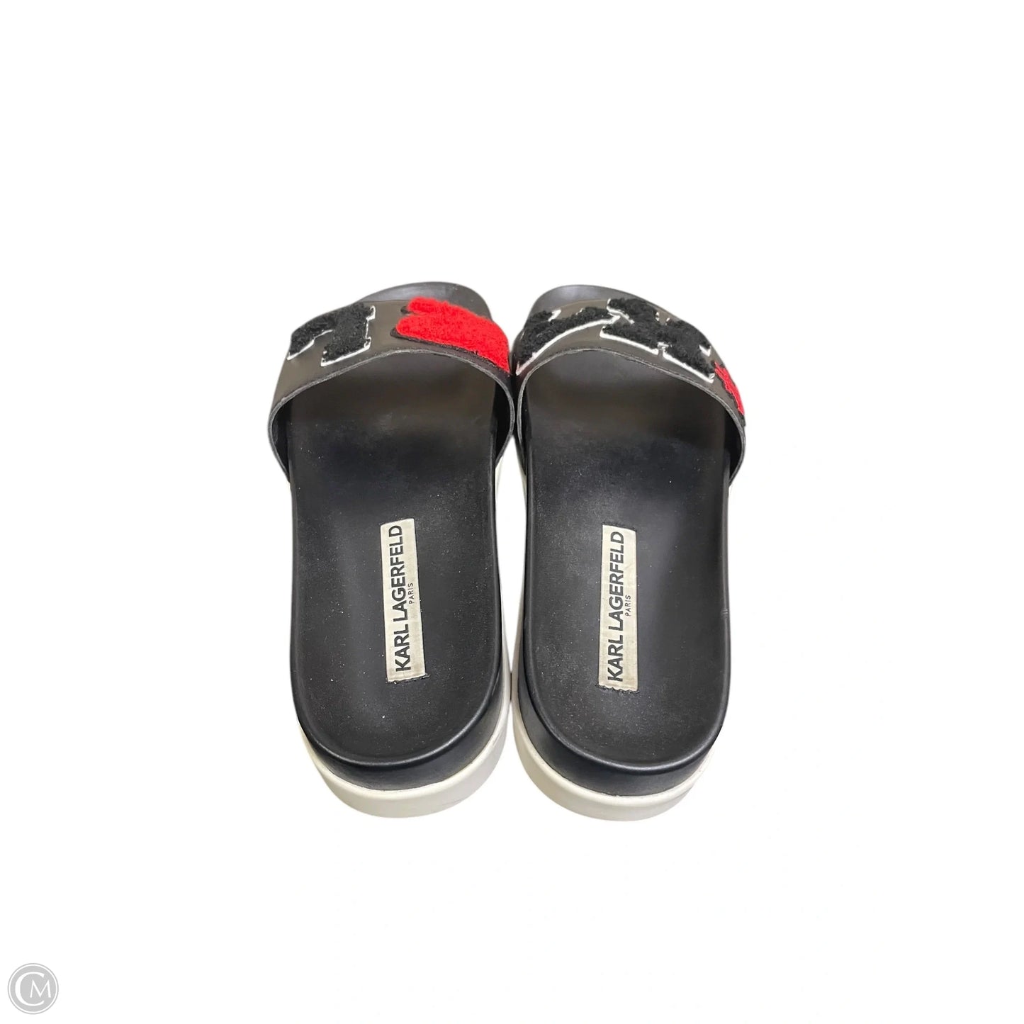 Sandals Designer By Karl Lagerfeld In Black, Size: 7