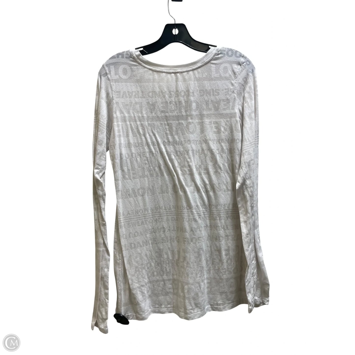 Athletic Top Long Sleeve Crewneck By Lululemon In White, Size: 10