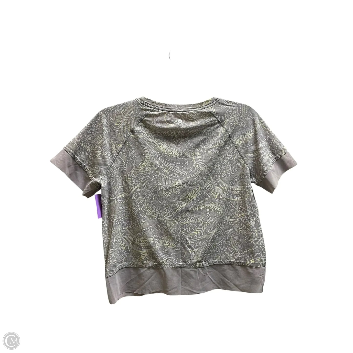 Athletic Top Short Sleeve By Lululemon In Grey, Size: S