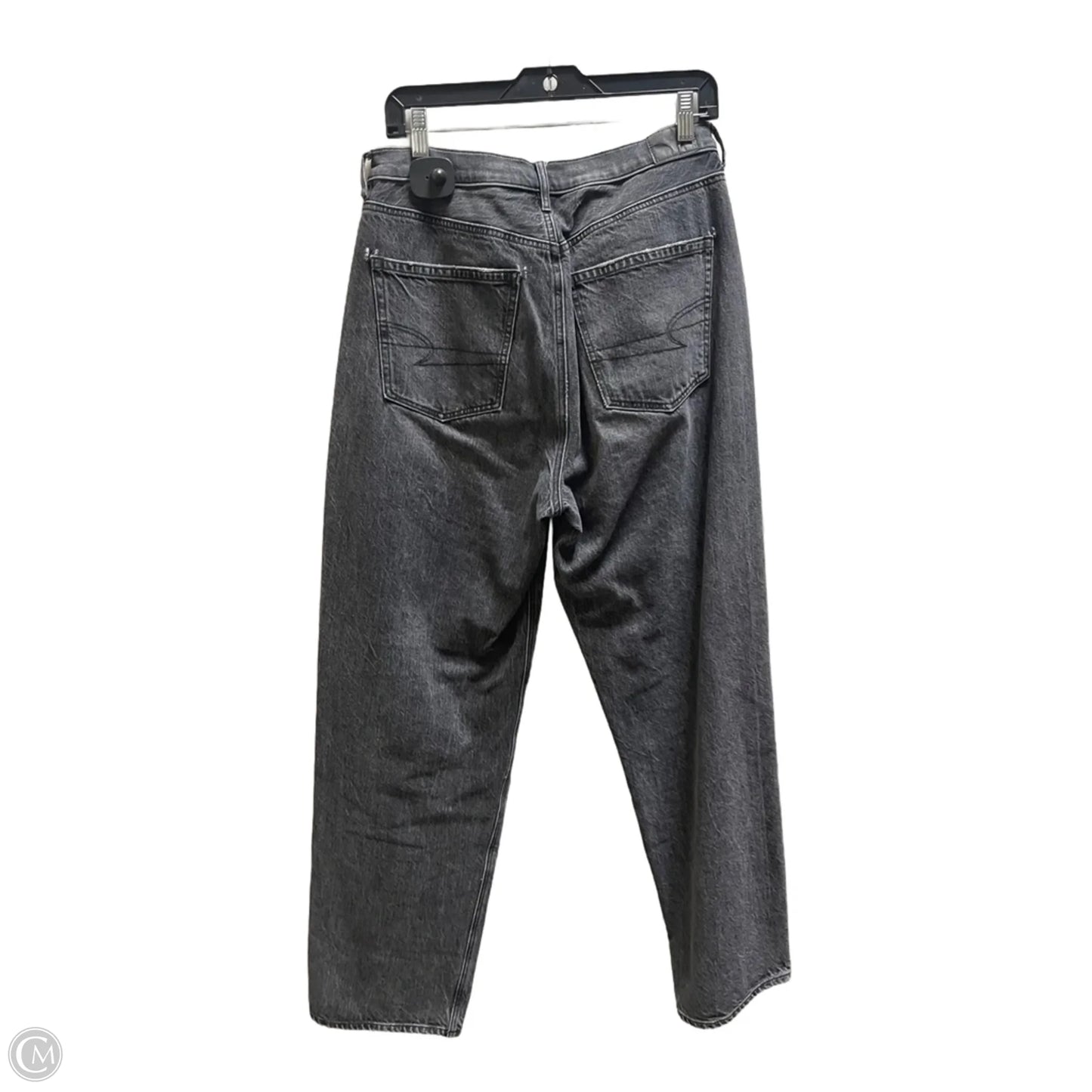 Jeans Straight By American Eagle In Black Denim, Size: 10