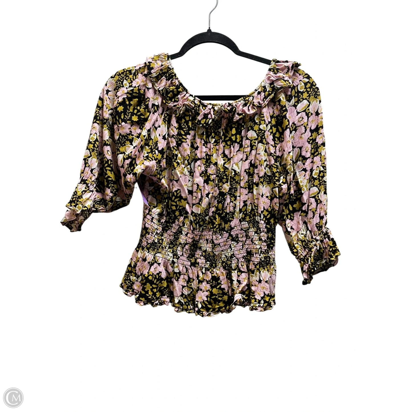 Top Short Sleeve By Free People In Floral Print, Size: Xs