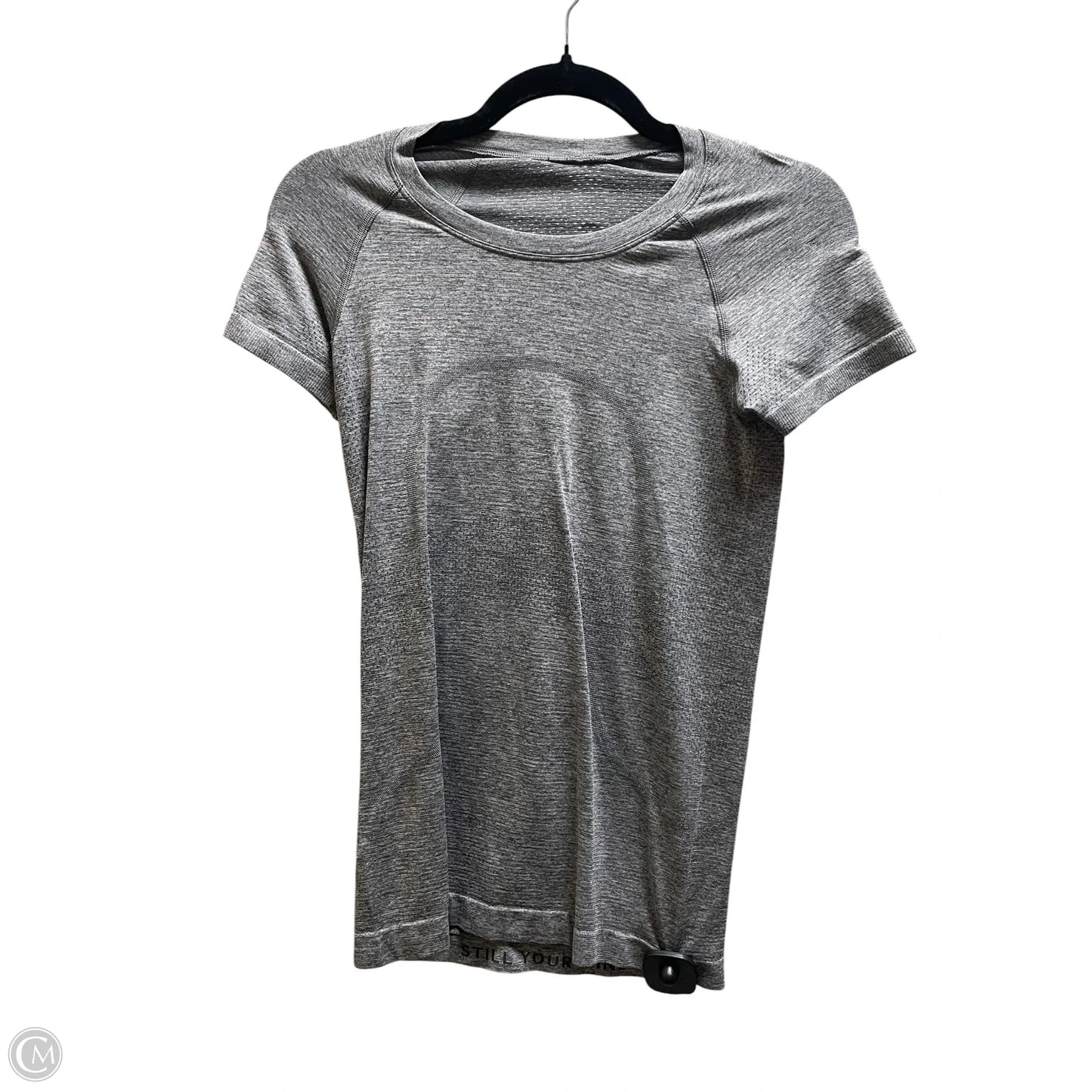 Athletic Top Short Sleeve By Lululemon In Grey, Size: S