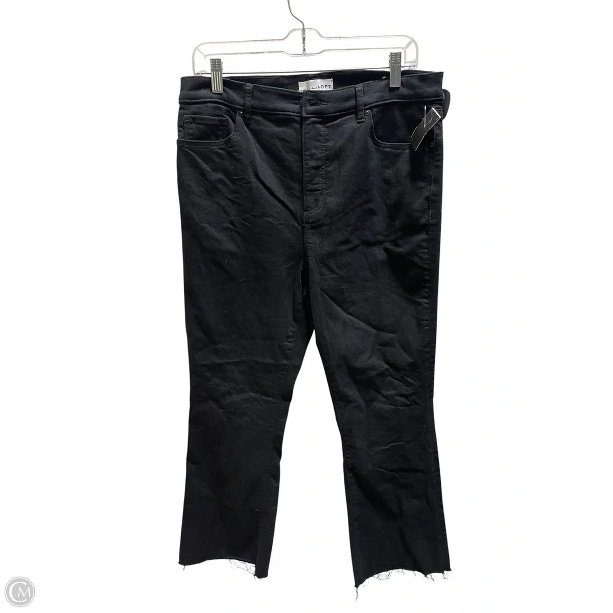Jeans Straight By Loft In Black Denim, Size: 10