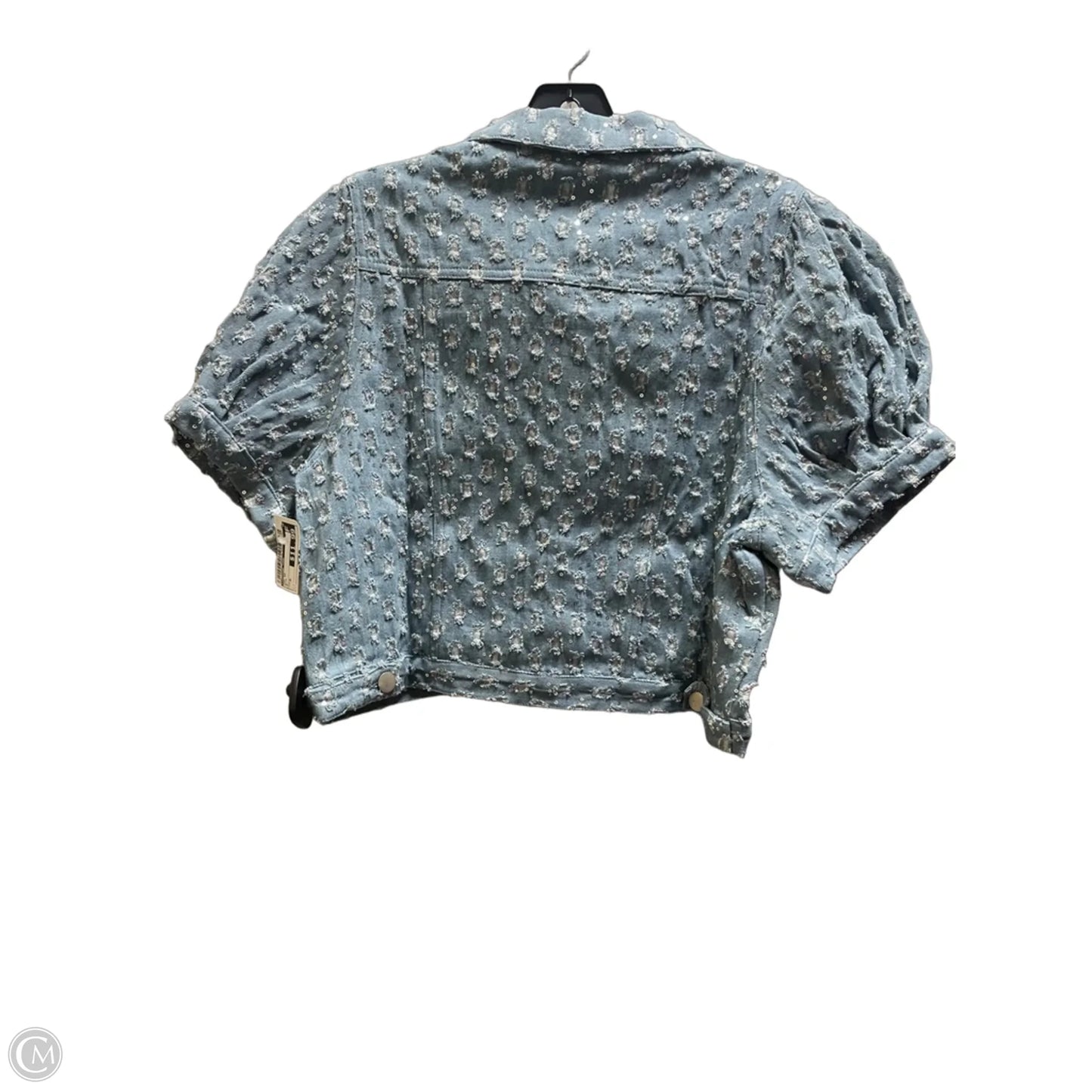 Top Short Sleeve By Savanna Jane In Blue, Size: M