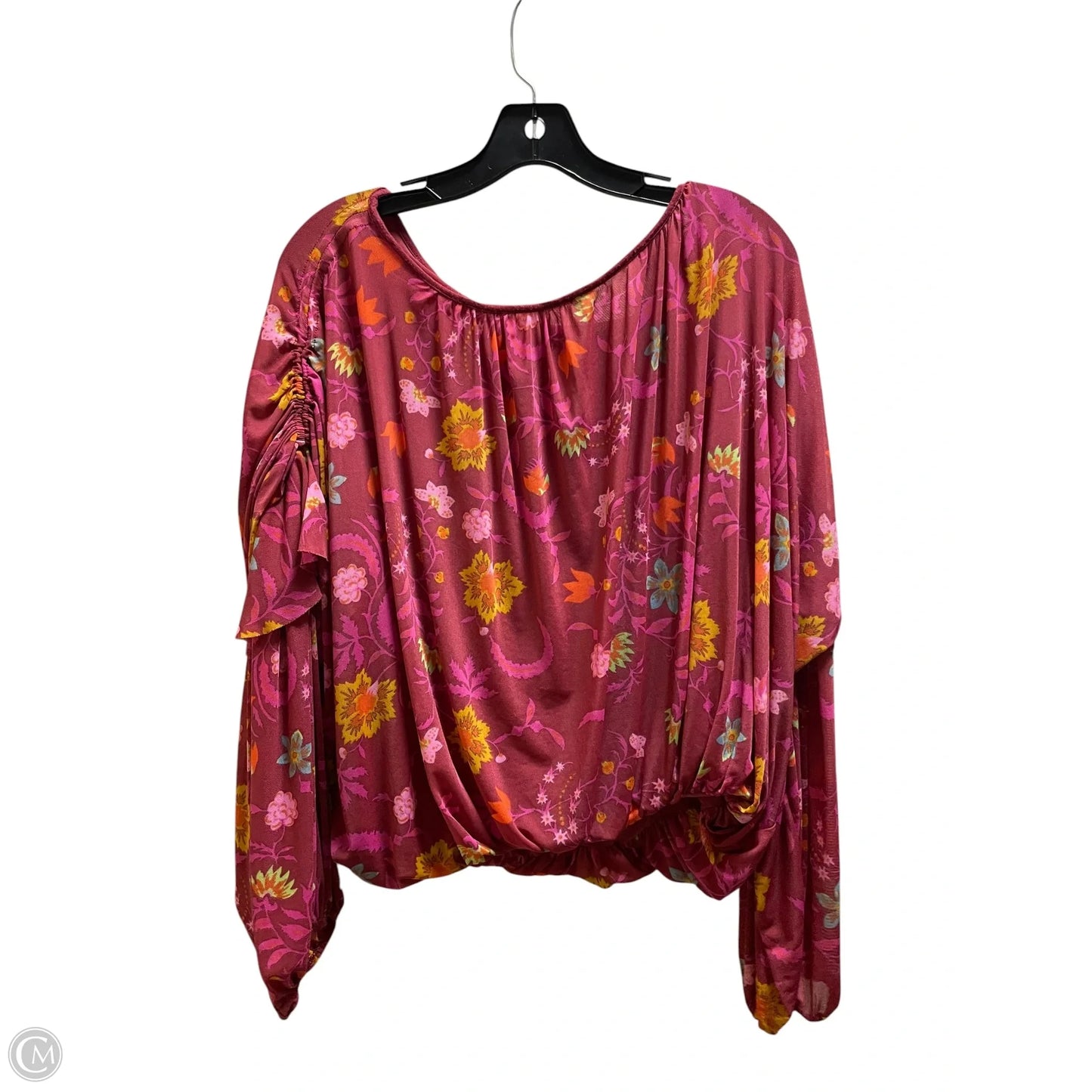 Top Long Sleeve By Free People In Maroon, Size: M