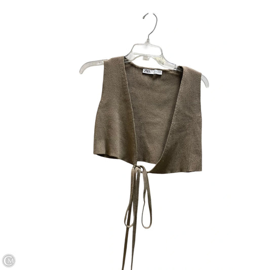 Top Sleeveless By Zara In Brown, Size: S