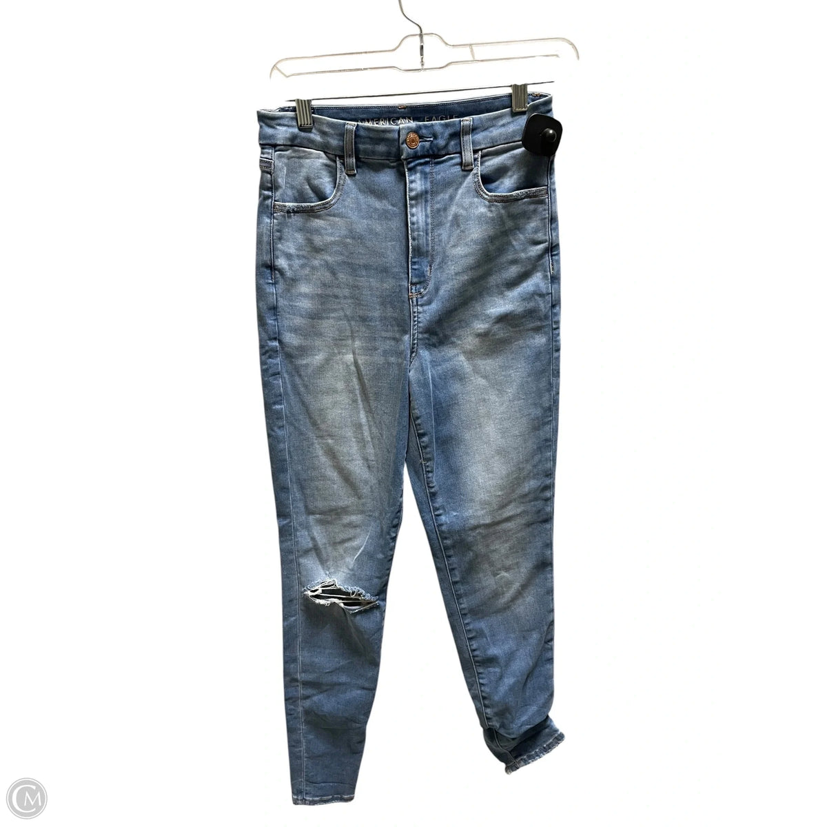 Jeans Skinny By American Eagle In Blue Denim, Size: 8