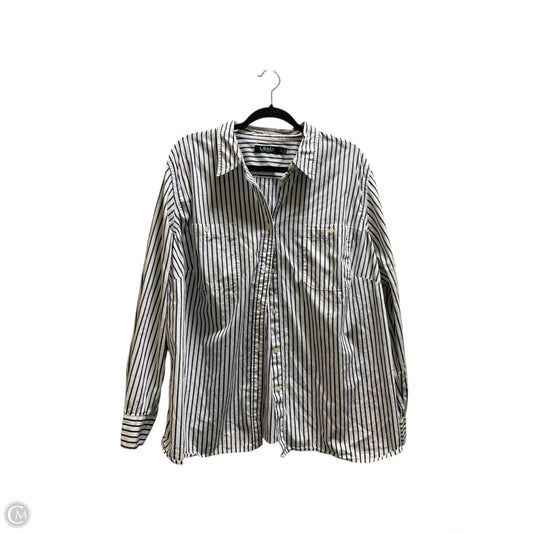 Top Long Sleeve By Lauren By Ralph Lauren In Blue, Size: 3x