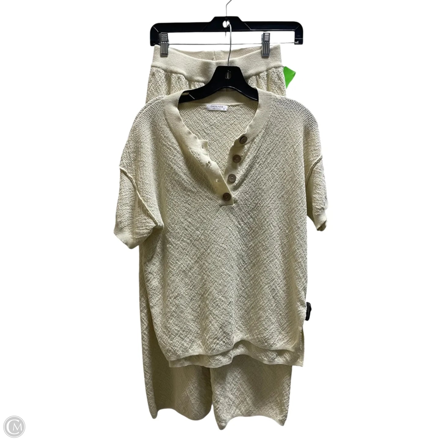 Pants Set 2pc By Ekouaer In Yellow, Size: S