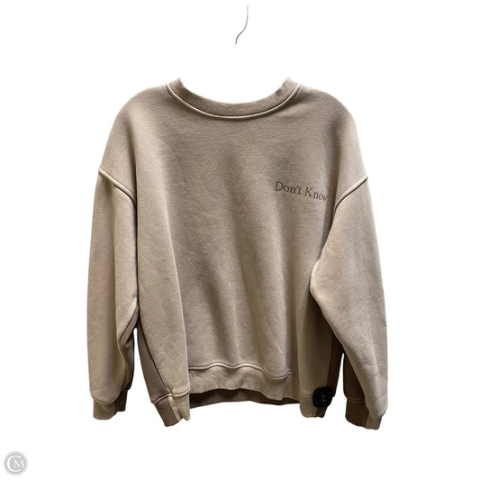 Sweatshirt Crewneck By Bailey Rose In Brown, Size: M