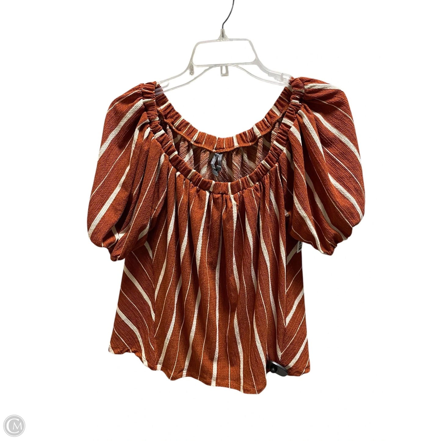 Top Short Sleeve By Anthropologie In Orange, Size: S