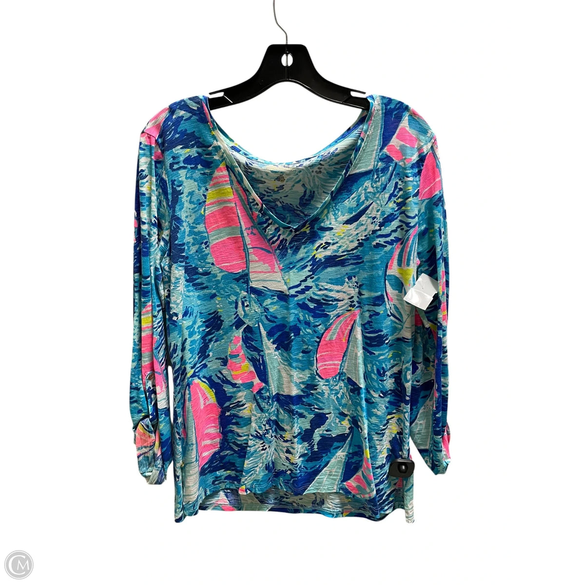 Top Long Sleeve Designer By Lilly Pulitzer In Blue, Size: M