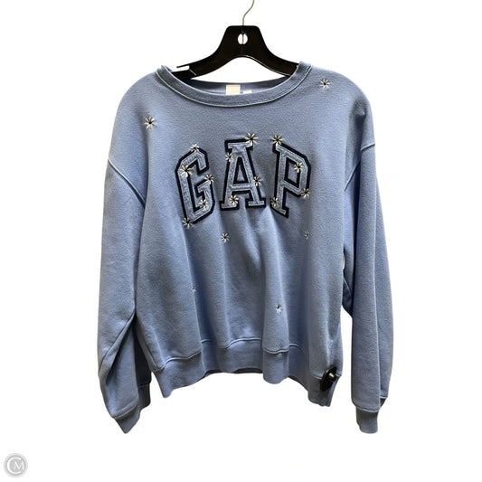 Sweatshirt Crewneck By Gap In Blue, Size: M