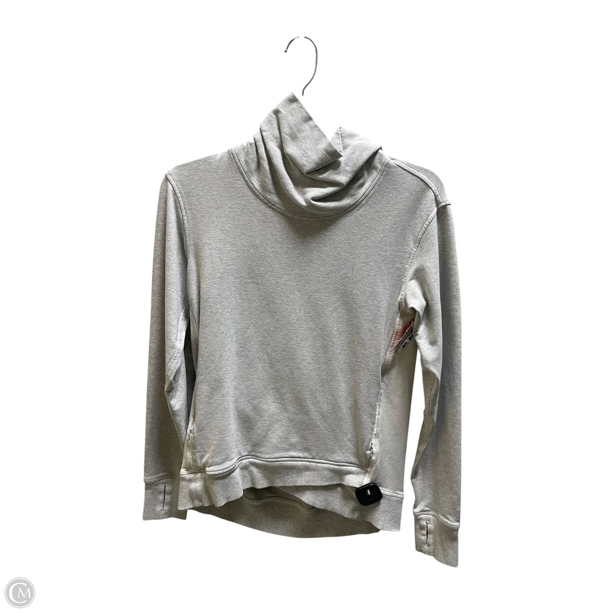 Athletic Top Long Sleeve Collar By Lululemon In Grey, Size: S