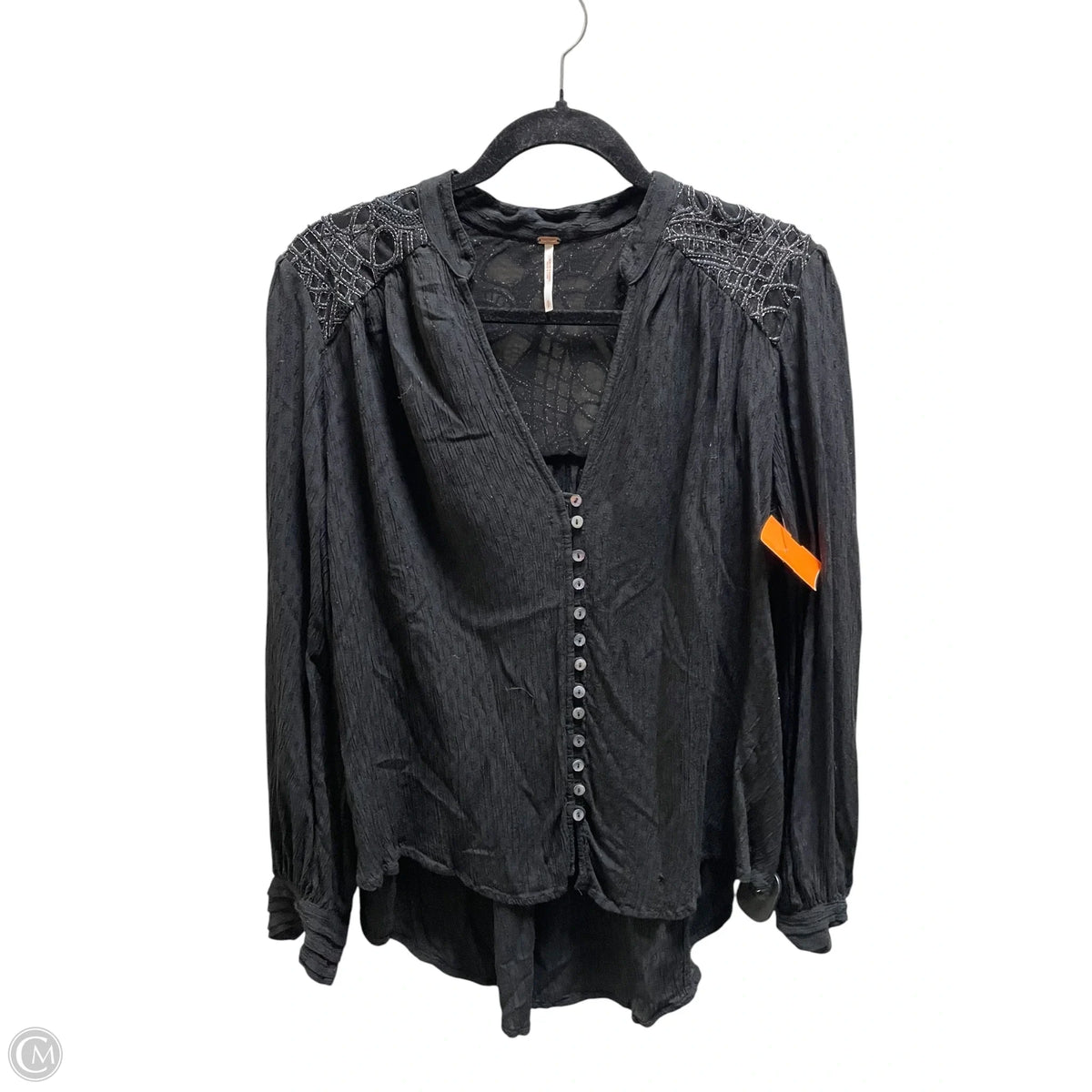 Top Long Sleeve By Free People In Black, Size: S