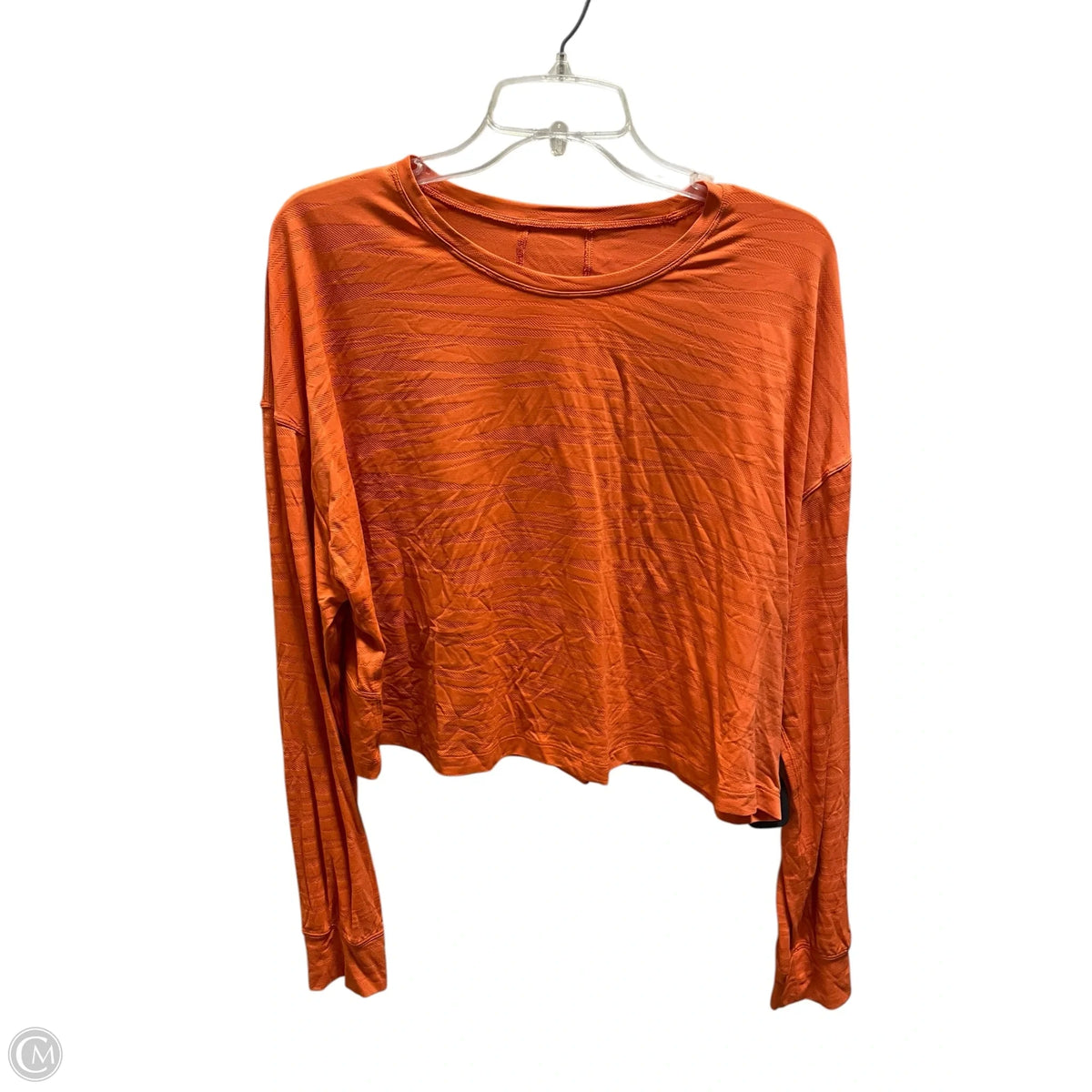 Athletic Top Long Sleeve Crewneck By Lululemon In Orange, Size: L