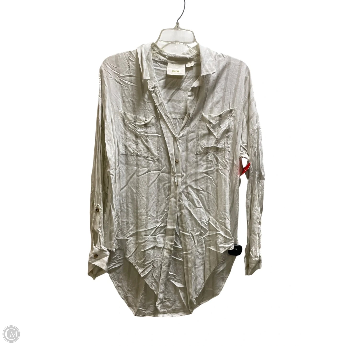 Top Long Sleeve By Maeve In Striped Pattern, Size: M