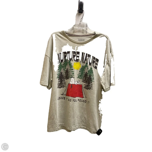 Top Short Sleeve By Clothes Mentor In Tan, Size: L