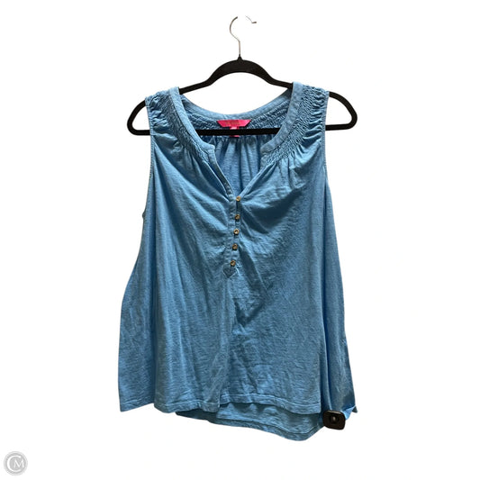 Top Sleeveless Designer By Lilly Pulitzer In Blue, Size: Xl