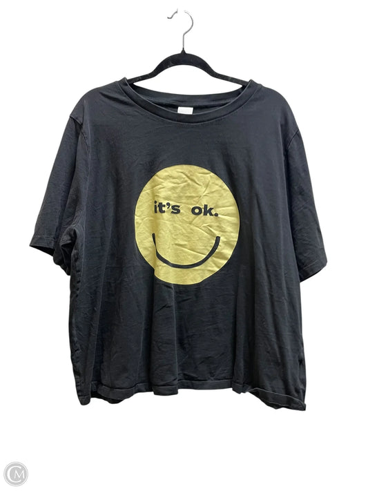 Top Short Sleeve By H&m In Black, Size: 1x