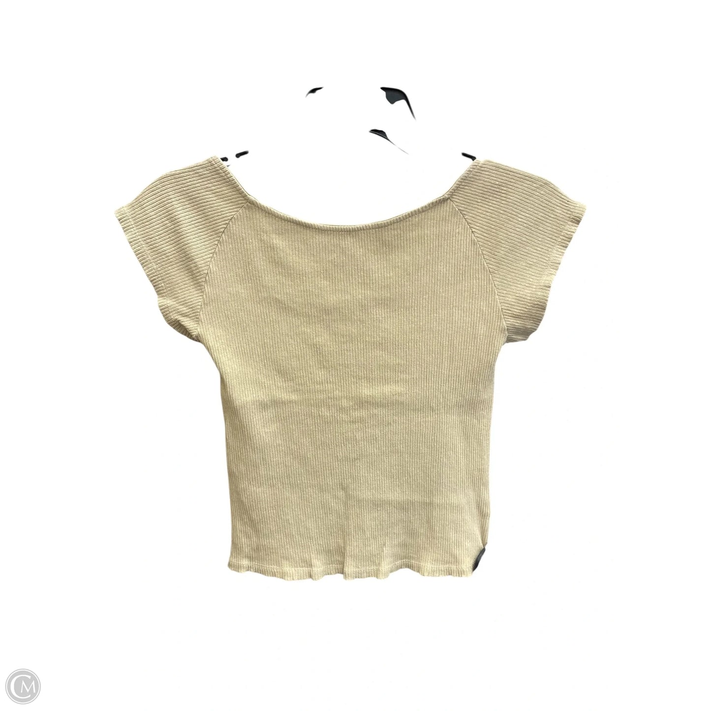 Top Short Sleeve By Aerie In Tan, Size: M