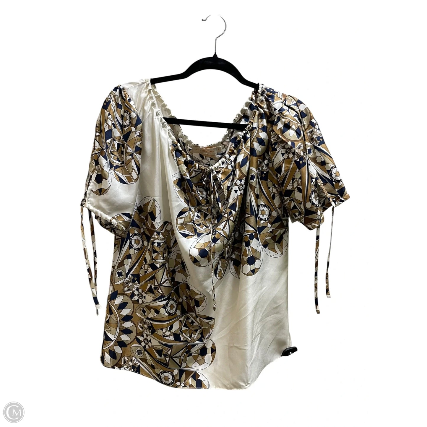 Top Short Sleeve Designer By Tory Burch In Brown, Size: Xs