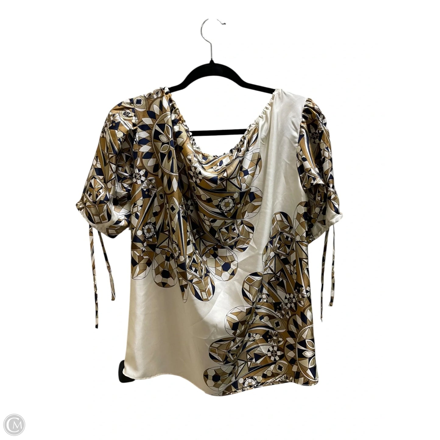 Top Short Sleeve Designer By Tory Burch In Brown, Size: Xs