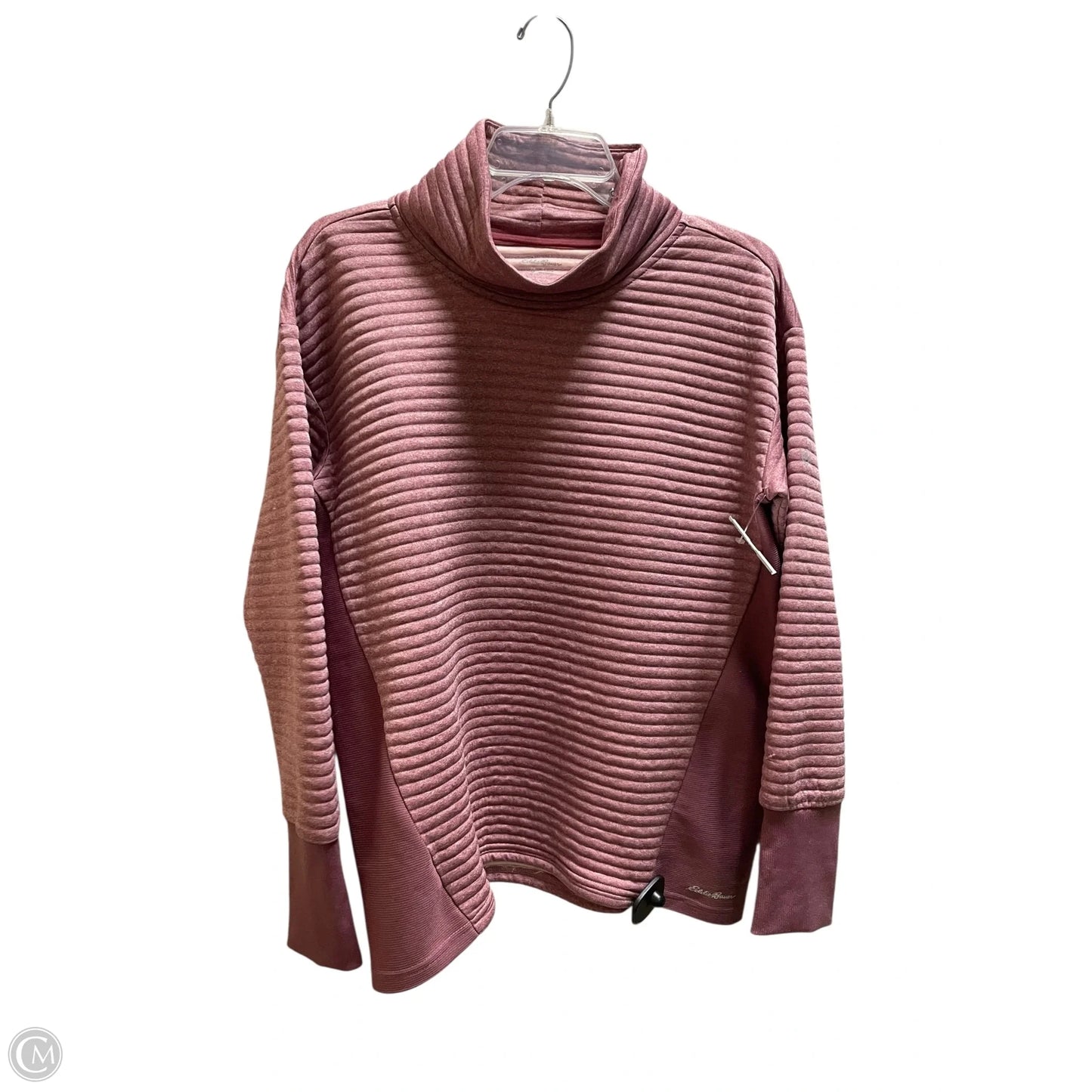 Athletic Top Long Sleeve Collar By Eddie Bauer In Pink, Size: M