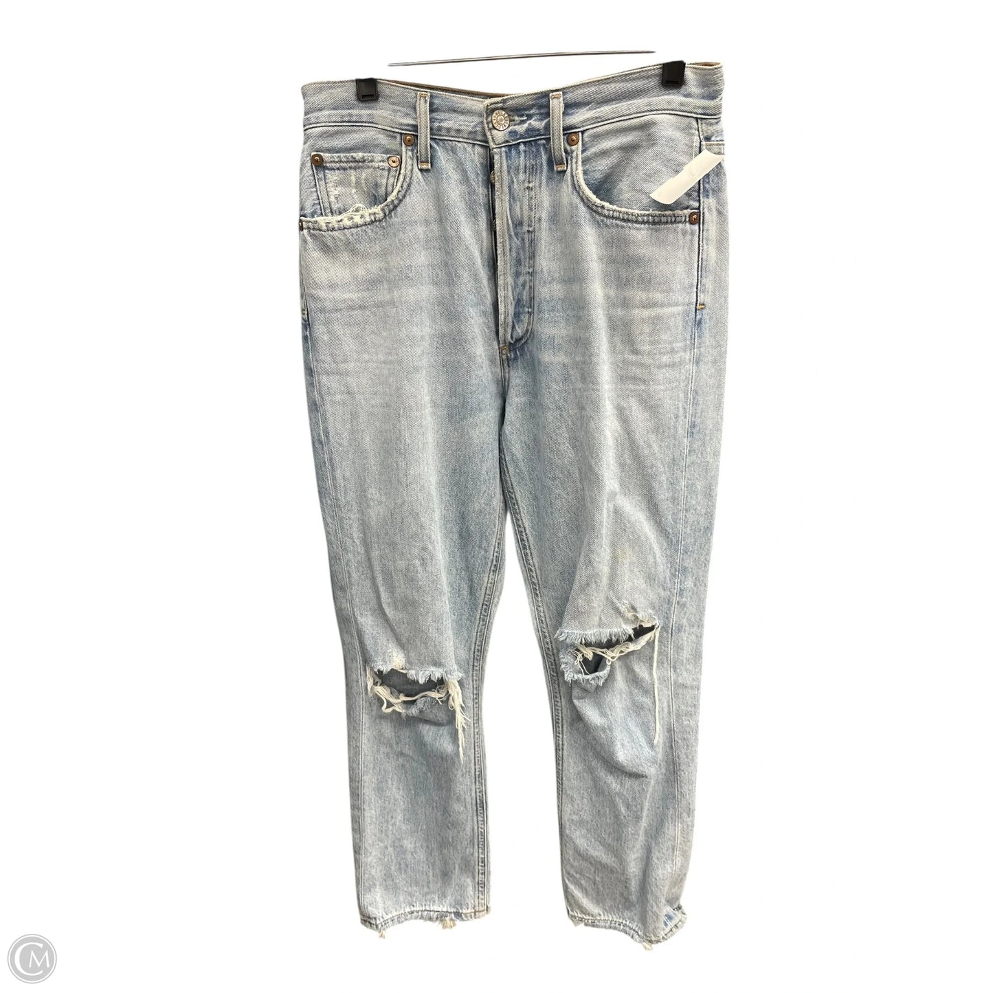 Jeans Straight By Agolde In Blue Denim, Size: 2