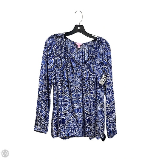 Top Long Sleeve Designer By Lilly Pulitzer In Blue, Size: S