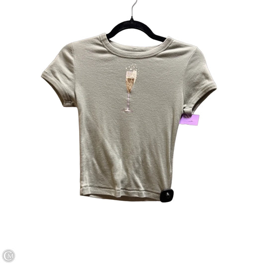 Top Short Sleeve By Kimichi Blue In Green, Size: M