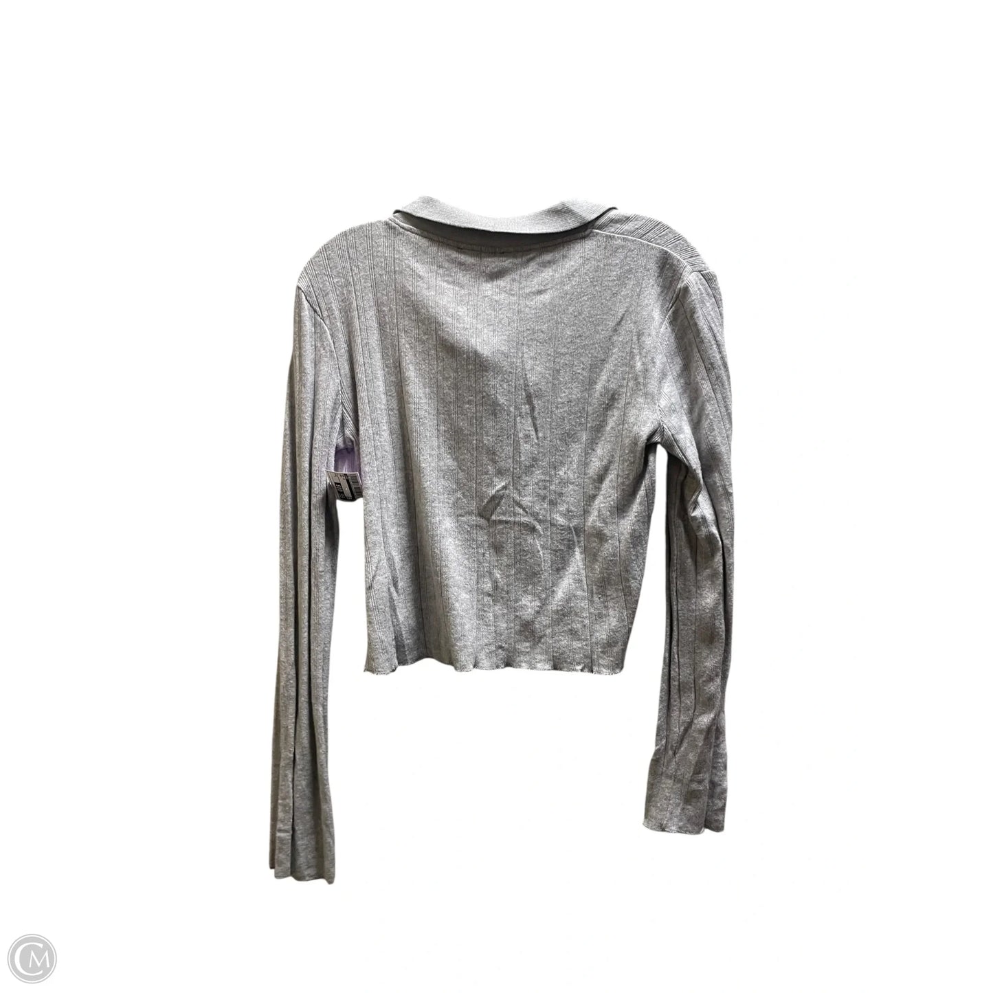 Top Long Sleeve By Zara In Grey, Size: L
