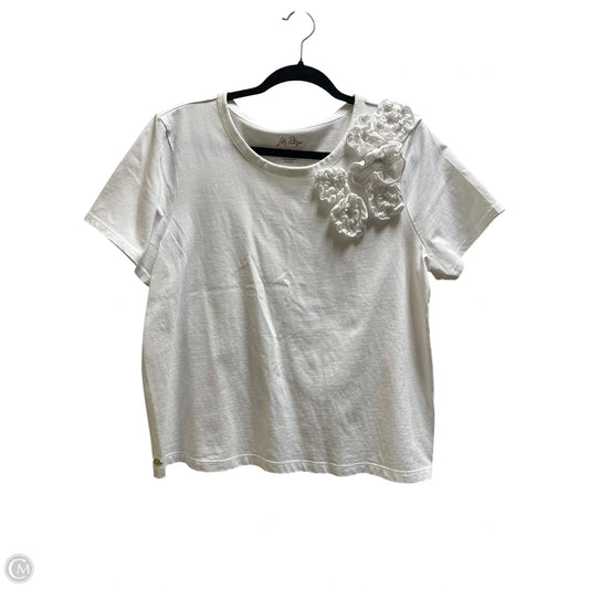Top Short Sleeve Designer By Lilly Pulitzer In White, Size: L