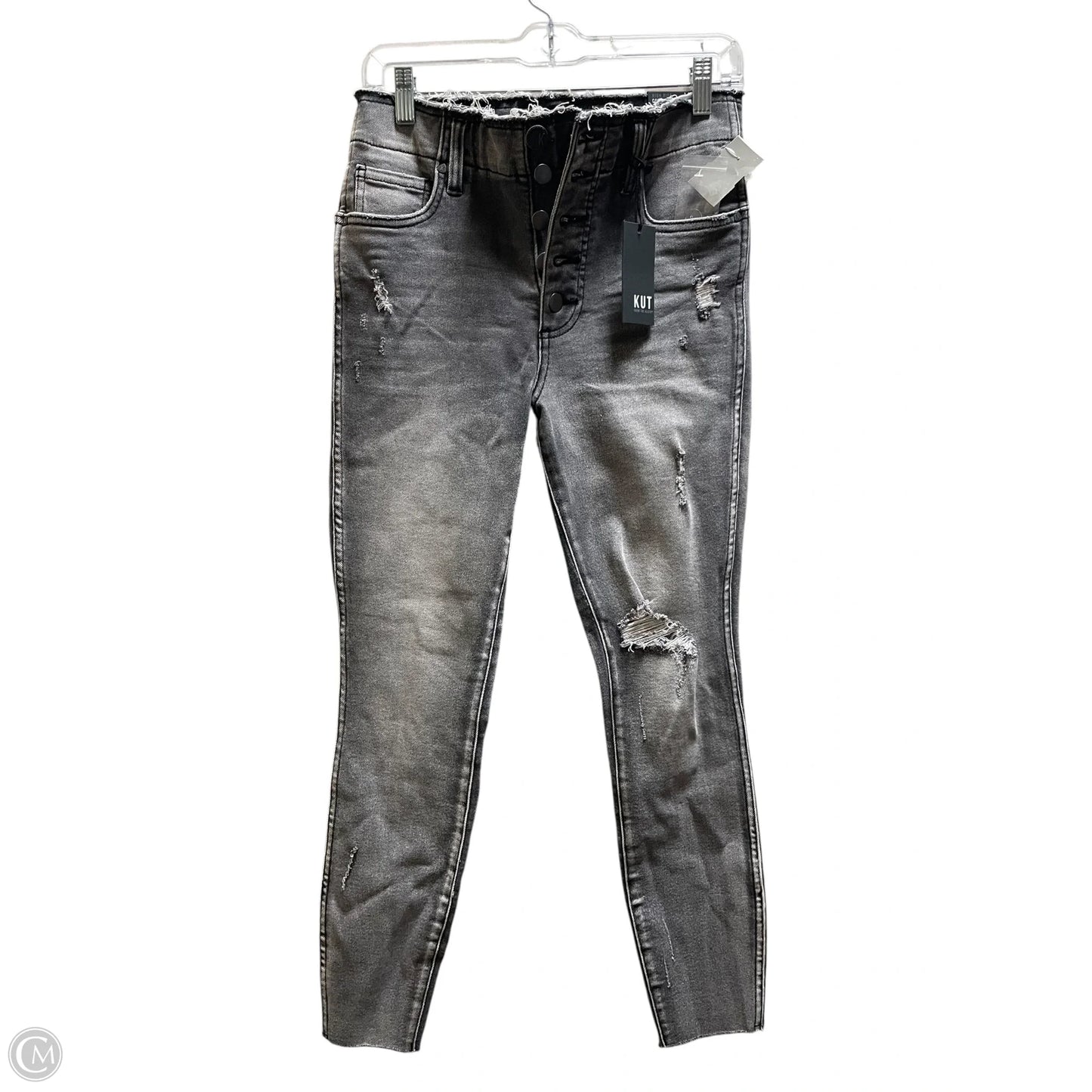 Jeans Straight By Kut In Black Denim, Size: 4