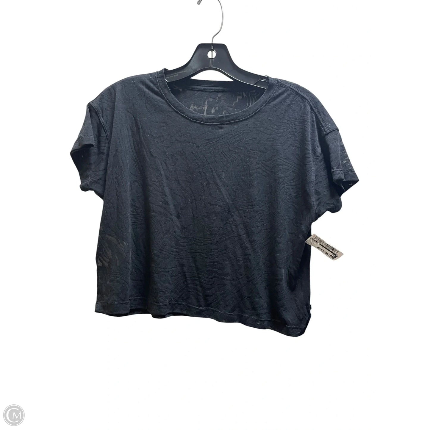 Athletic Top Short Sleeve By Lululemon In Black, Size: S