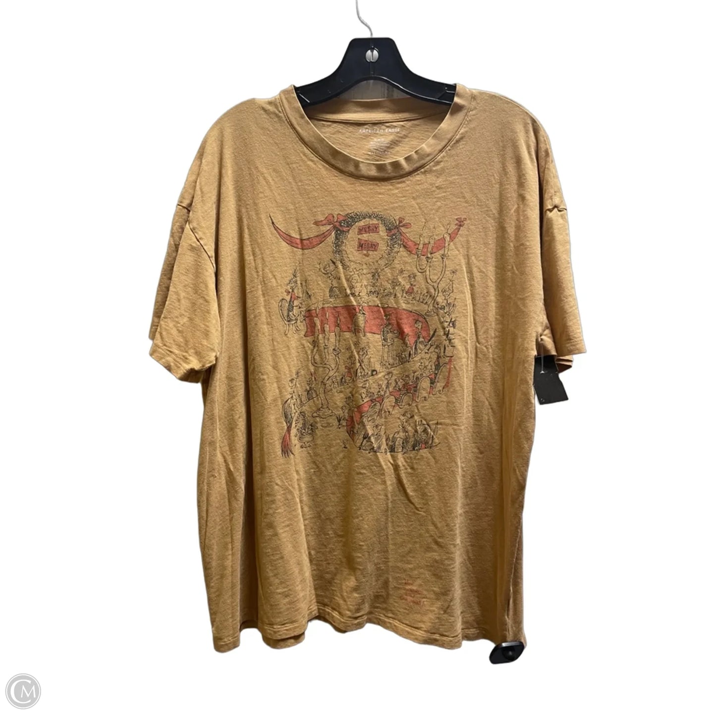 Top Short Sleeve By American Eagle In Brown, Size: M