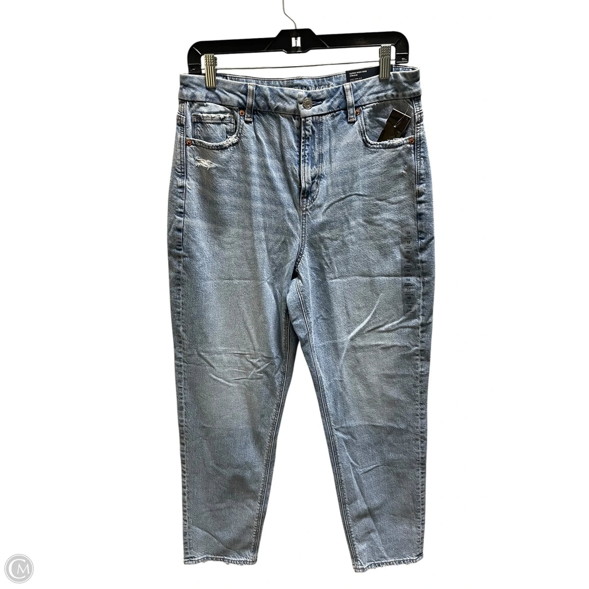 Jeans Straight By American Eagle In Blue Denim, Size: 10