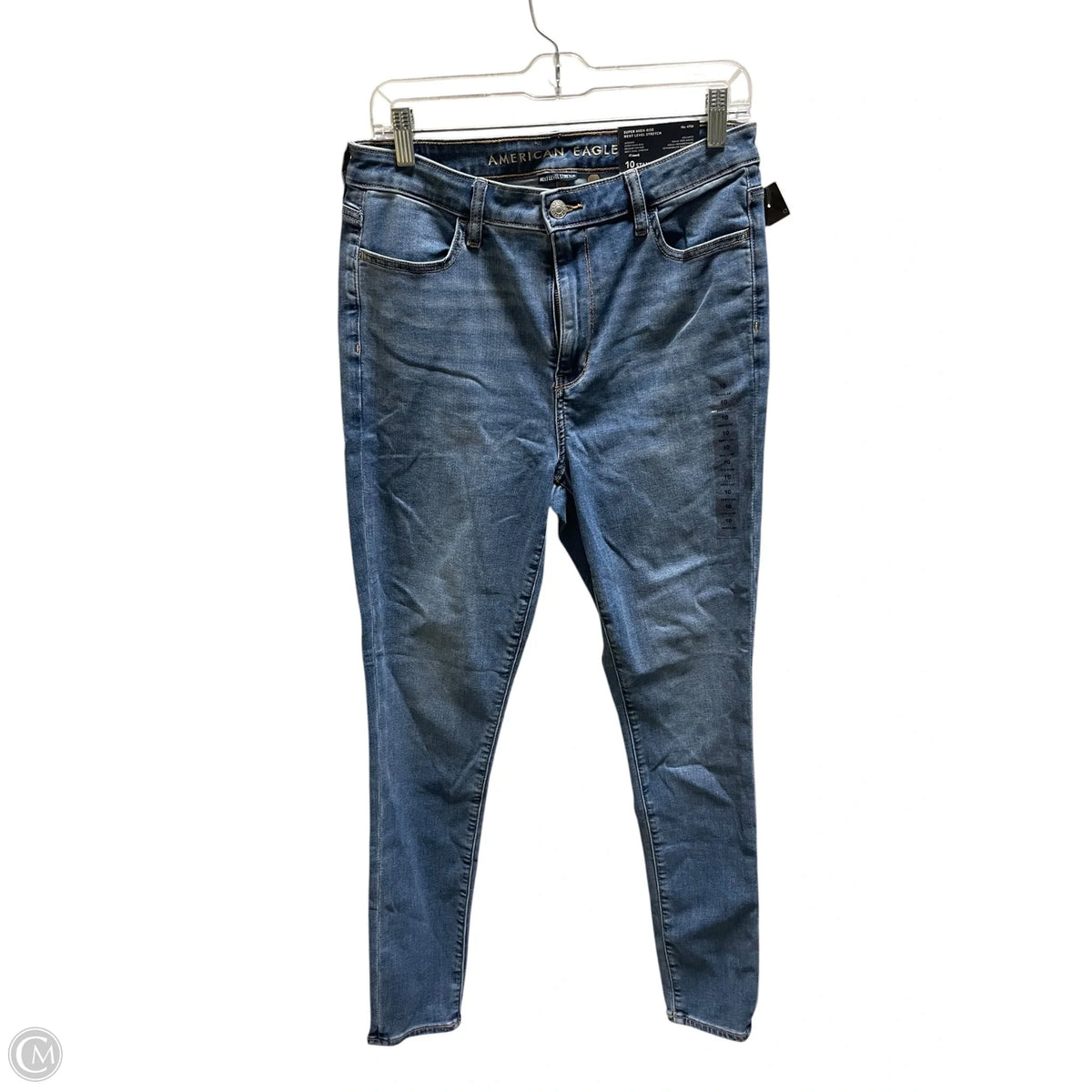 Jeans Straight By American Eagle In Blue Denim, Size: 10