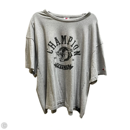 Top Short Sleeve By Champion In Grey, Size: Xl