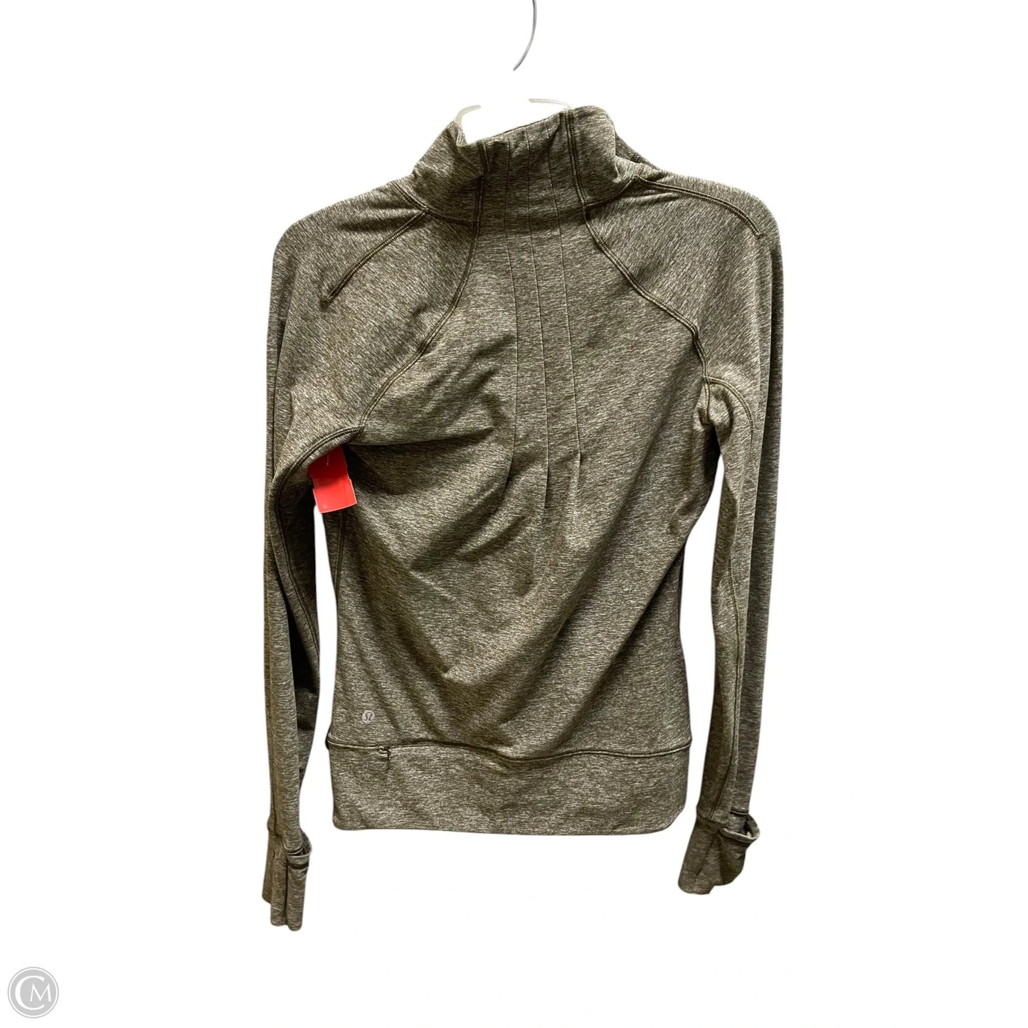 Athletic Top Long Sleeve Collar By Lululemon In Green, Size: S