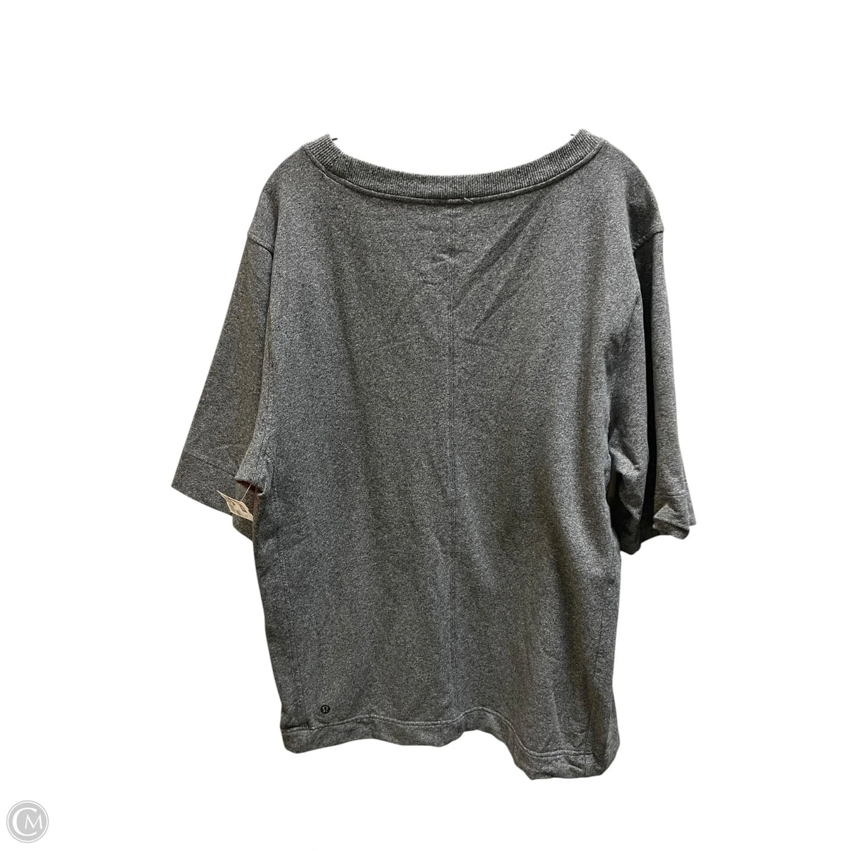 Athletic Top Short Sleeve By Lululemon In Grey, Size: Xl