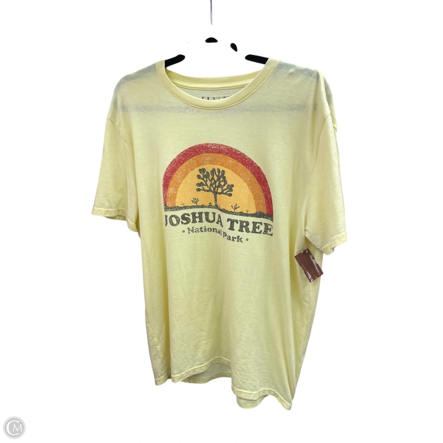 Top Short Sleeve By Lucky Brand In Yellow, Size: L