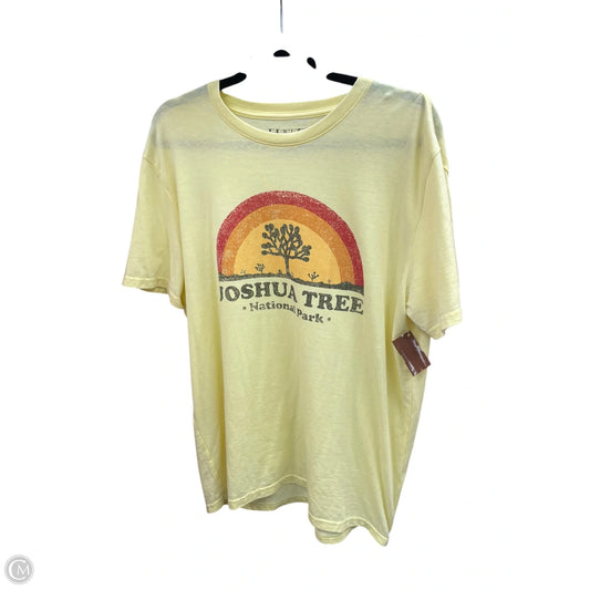 Top Short Sleeve By Lucky Brand In Yellow, Size: L