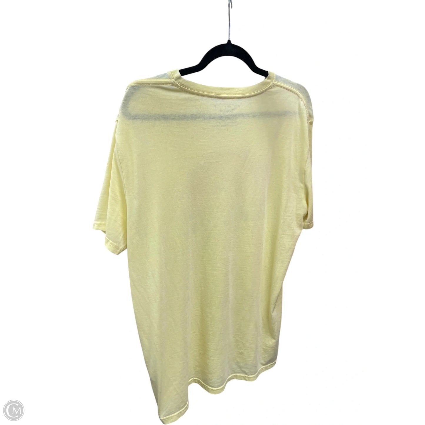 Top Short Sleeve By Lucky Brand In Yellow, Size: L